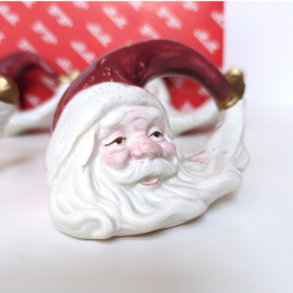 Vtg 90's Fitz and Floyd Santa Napkin Rings Old World Christmas Holiday Set of 8 - Picture 8 of 13